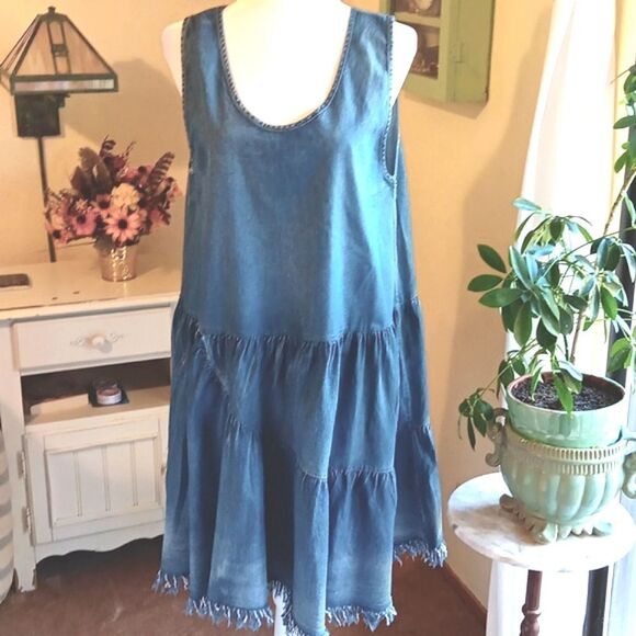 Easel Chambray Denim Dress - Picture 1 of 12